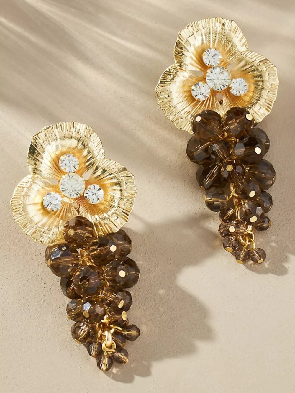 Anthropologie Winter Romance Flower Earrings  NWT